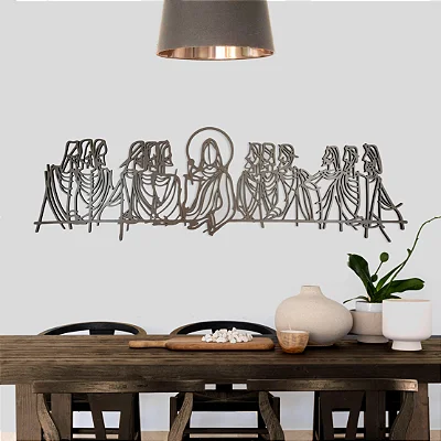 Quadro Santa Ceia Minimalista MDF