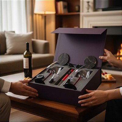 Kit Vinho - 02 Taças Romance + Acessórios