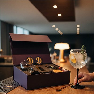 Kit Drinks - 02 Taças de Gin Black + Acessórios