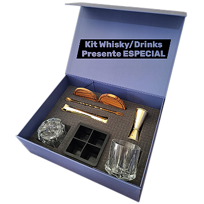Kit Whisky / Drinks - 02 Copos Imperador + Acessórios