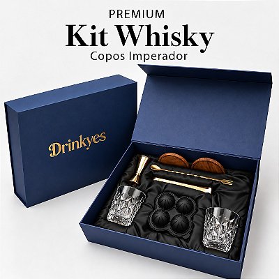 Kit Whisky e Drinks com 2 Copos Imperador