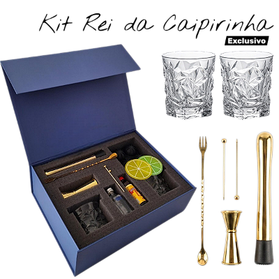 Kit Caipirinha - 2 Copos para Drink + Acessórios COMPLETO
