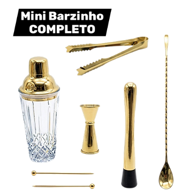 Kit Barman/Bartender Utensílios p/ Drinks (Mini-bar COMPLETO)