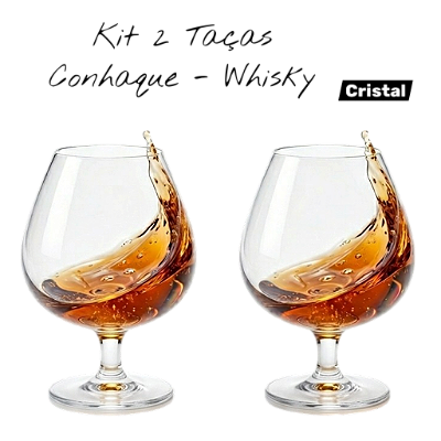 Taças de Cristal p/ Cognac ou Conhaque - 02 unid.