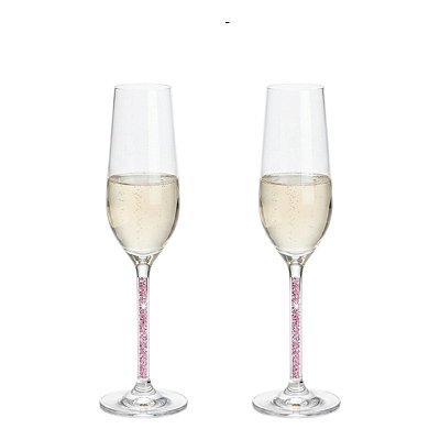 2 Taças de Champanhe Espumante - Cristal Pink