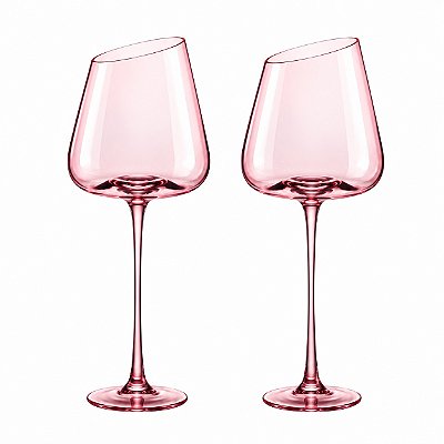 2 Taças de Vinho Cristal 650ml - Flamingo
