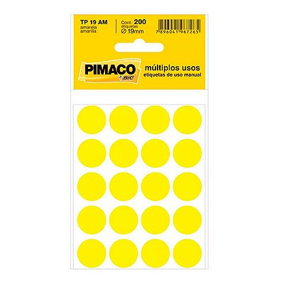 Etiqueta Pimaco TP 19 Amarela PCT C/200 UN