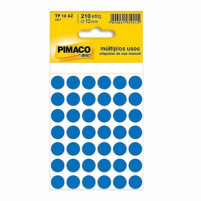 Etiqueta Pimaco TP 12 Azul PCT C/210 UN