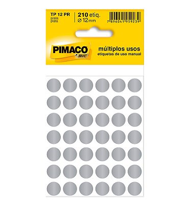 Etiqueta Pimaco TP 12 Prata PCT C/210 UN