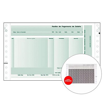 Formulário de Pagamento Holerite LAB-2 com Bloqueio Moore 1141 CX C/3000 JG