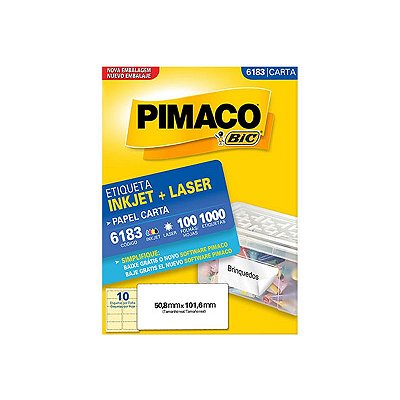 Etiqueta Pimaco InkJet+Laser Branca Carta 6183