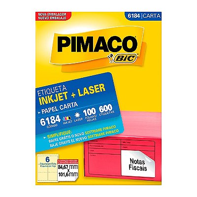 Etiqueta Pimaco InkJet+Laser Branca Carta 6184