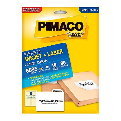 Etiqueta Pimaco Ink-Jet/Laser Carta 6095