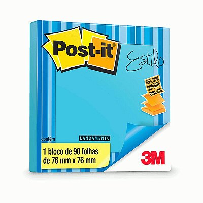 Bloco Adesivo Post-It 3M 654 76x76MM Azul