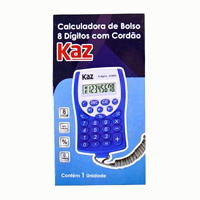 Calculadora de Bolso KAZ KZ5003 Com Cordão