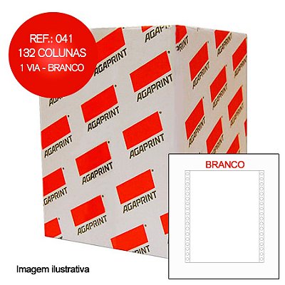 Formulário Agaprint 132 Colunas 1 Via Branco 041 CX C/3000 JGS