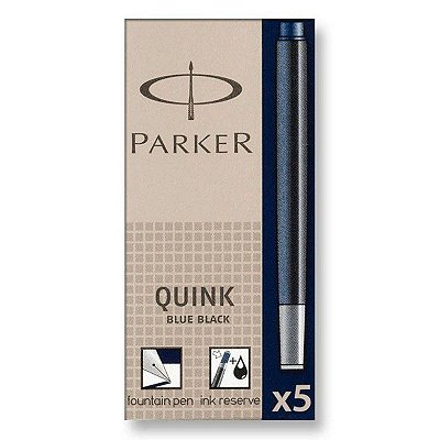 Caixinha Com 5 Cargas Tinteiro Parker Quink Azul Negro S0116250