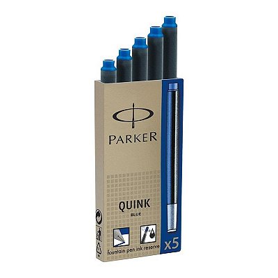 Caixinha Com Cinco Cargas Tinteiro Parker Quink Azul S0116240