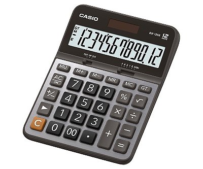 Calculadora de Mesa 12 Dígitos Big Display Prata CASIO DX-120B-W-DC