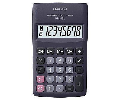 Calculadora de Bolso 8 Dígitos 4 Operações Preta CASIO HL-815L-BK-S4-DP