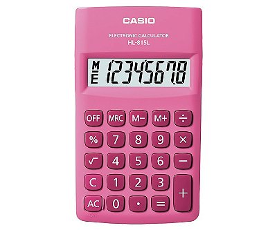 Calculadora de Bolso 8 Dígitos 4 Operações Rosa CASIO HL-815L-PK-S4-DP