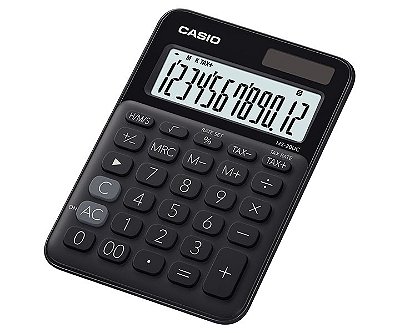 Calculadora de Mesa 12 Dígitos Big Display Preta CASIO MS-20UC-BK-N-DC