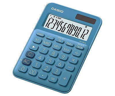 Calculadora de Mesa 12 Dígitos Big Display Azul CASIO MS-20UC-BU-N-DC