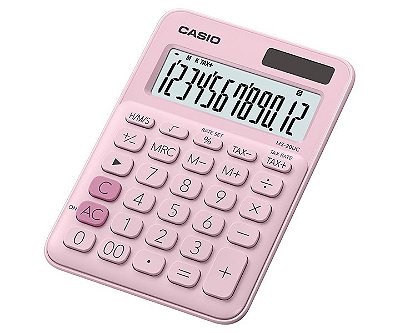 Calculadora de Mesa 12 Dígitos Big Display Rosa CASIO MS-20UC-PK-N-DC