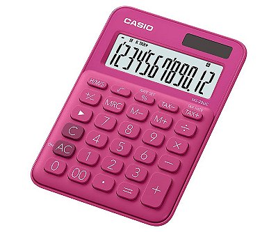 Calculadora de Mesa 12 Dígitos Big Display Pink CASIO MS-20UC-RD-N-DC