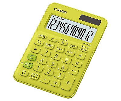 Calculadora de Mesa 12 Dígitos Big Display Verde CASIO MS-20UC-YG-N-DC
