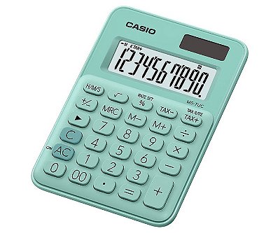 Calculadora de Mesa 8 Dígitos Big Display Turquesa CASIO MS-7UC-GN-N-DC