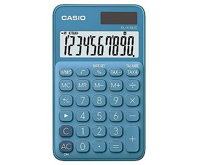 Calculadora de Bolso 10 Dígitos Cálculo de Hora Azul Claro CASIO SL-310UC-LB-N-DC