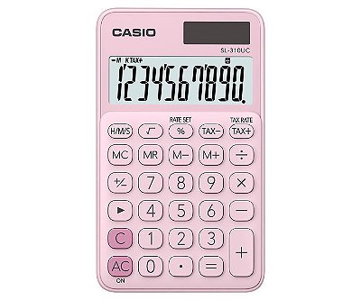 Calculadora de Bolso 10 Dígitos Cálculo de Hora Rosa CASIO SL-310UC-PK-N-DC