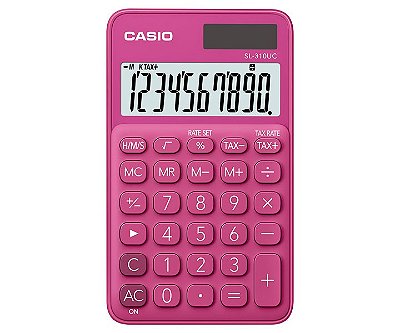 Calculadora de Bolso 10 Dígitos Cálculo de Hora Pink CASIO SL-310UC-RD-N-DC
