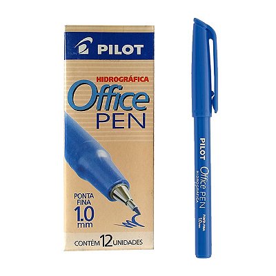 Caneta Hidrográfica Office Pen Pilot 1.0 Azul CX C/ 12 Un