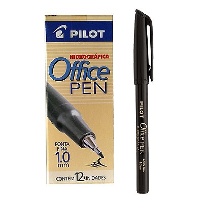 Caneta Hidrográfica Office Pen Pilot 1.0 Preta CX C/ 12 Un