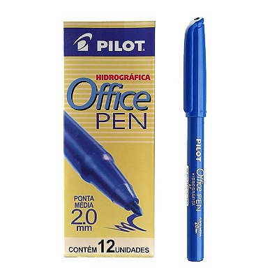 Caneta Hidrográfica Office Pen Pilot 2.0 Azul CX C/ 12 Un