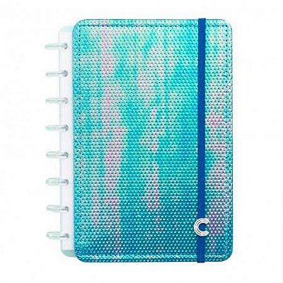 Caderno Inteligente Azul Holográfico CIMD3055 Médio - 25.5 x 19,0 cm