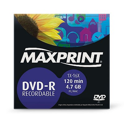 DVD-R Gravável 4.7GB Slim Maxprint