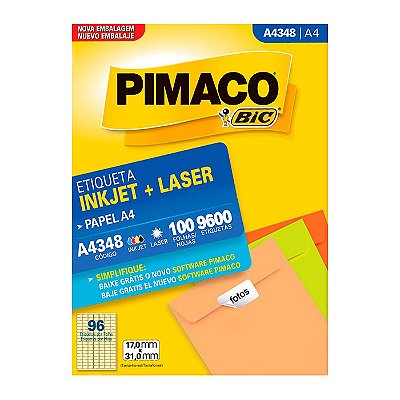 Etiqueta Pimaco InkJet+Laser Branca A4 348