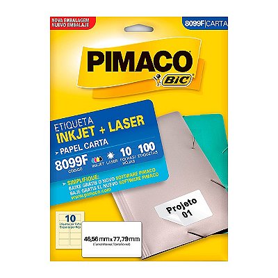 Etiqueta Pimaco InkJet+Laser Branca Carta 8099F