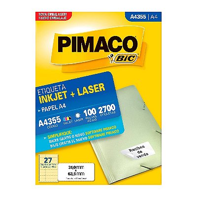 Etiqueta Pimaco InkJet+Laser Branca A4 355