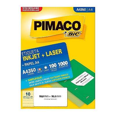 Etiqueta Pimaco InkJet+Laser Branca A4 350