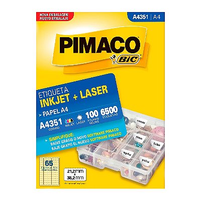 Etiqueta Pimaco InkJet+Laser Branca A4 351