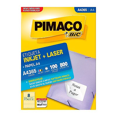Etiqueta Pimaco InkJet+Laser Branca A4 365