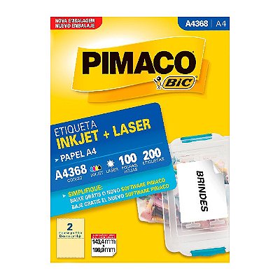Etiqueta Pimaco InkJet+Laser Branca A4 368