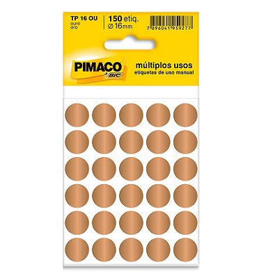 Etiqueta Pimaco TP 16 Ouro PCT C/150 UN