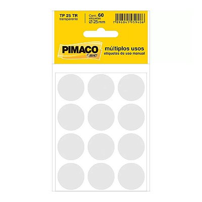 Etiqueta Pimaco TP 25 Transparente PCT C/60 UN