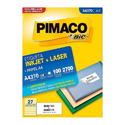 Etiqueta Pimaco InkJet+Laser Branca A4 370