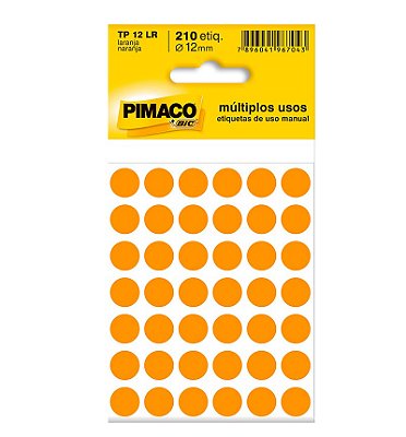 Etiqueta Pimaco TP 12 Laranja PCT C/210 UN